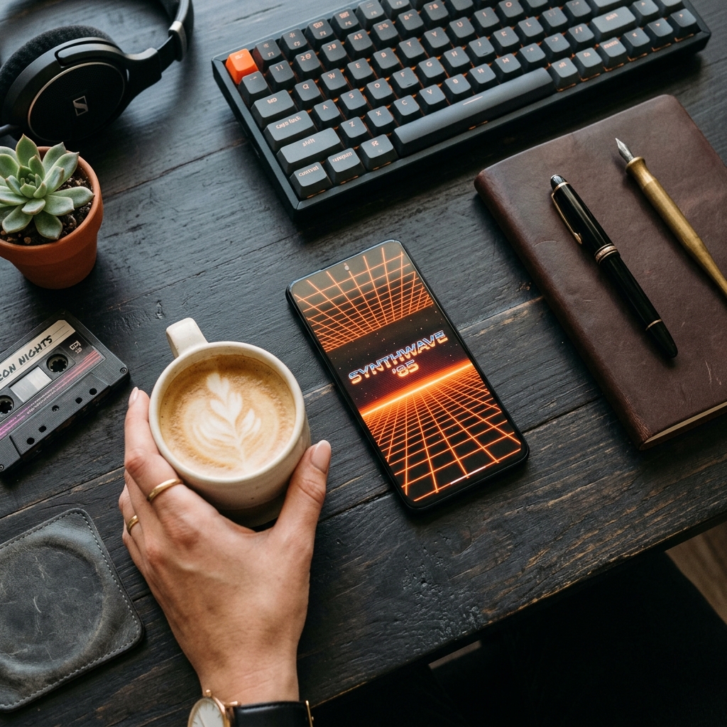 Piccadilly 80s lifestyle mug and smartphone mockup